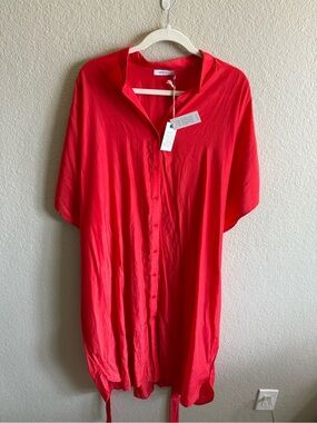 NWT MERSEA Mallorca Kaftan Dress Midi Tie Waist One Size Flowy Sundress